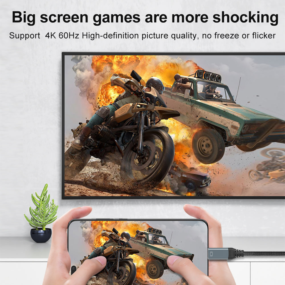 NÖRDIC USBC-N1315 USB-C naar HDMI kabel - 4K 60 Hz - HDCP1.4 en 2.2 - 1,5m - Space Gray