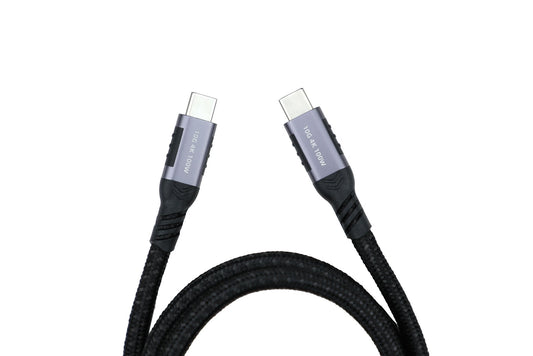 NÖRDIC USBC-N1372 USBC to USBC Fast Charger - USB3.2 Gen 2 Fast Charger with Emarker - 10Gbps Data - 100W Power Delivery - 1m - Space Gray