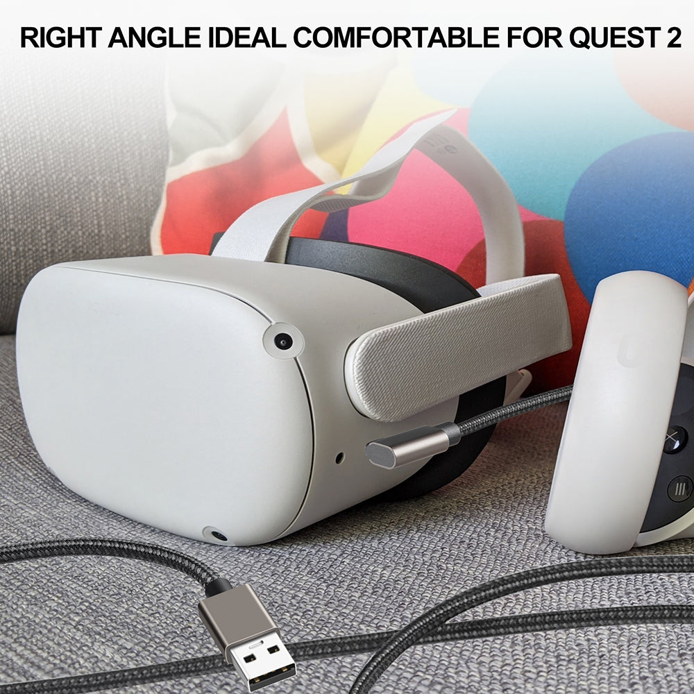 NÖRDIC VR Link kabel - USB-C naar USB - USB3.2 Gen1 -Geschikt voor Oculus Quest 2 VR bril - 5m - Wit