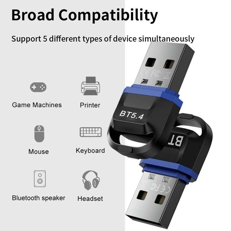 NÖRDIC USB Bluetooth Adapter - Dongle  - Geschikt voor PC, Smartphone, Headset - Windows 11/10/8.1
