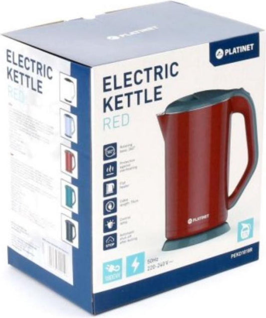 PLATINET - Electrische Waterkoker - Waterkoker 1.7L - Rood