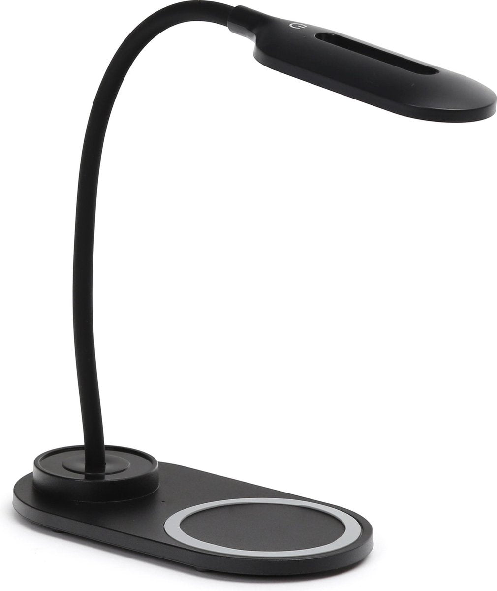PLATINET PDL1930B LED bureaulamp 5W met ingebouwde 5W Qi draadloze oplader Zwart