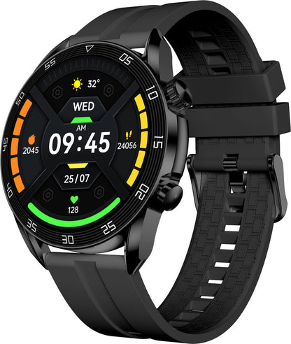 Fontastic Smartwatch - 262746 - Gezondheidmeter - Appverbinding - Muziekspeler - Draadloos opladen - Zwart