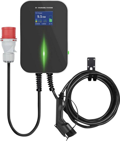 EM2GO EM011AC1B AC Walbox/Laadstation - Type2 - 400V - 16A - IP66 - Zwart/Zilver