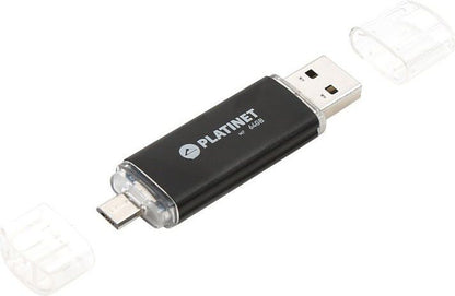 Platinet PMFA64B USB flash drive 64 GB USB Type-A / Micro-USB 2.0 Zwart