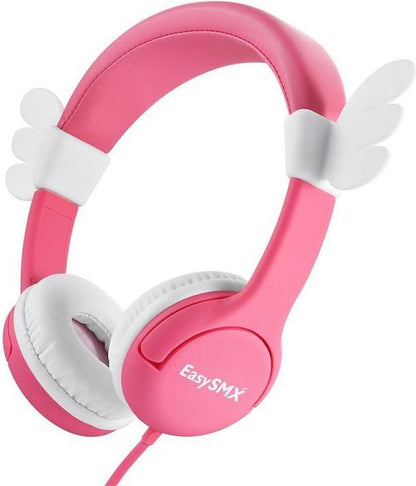 EasySMX KM-WINGS, Kids Headphones with Volume Limit, Headphones for iPod, iPad, iPhone, Android and Mobile Phones, Pink