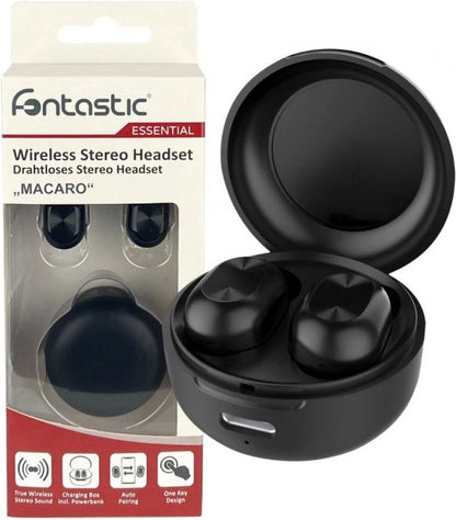 Fontastic 260599 Wireless Earbuds - In-ear with Charging Case - Auto Pairing - Black