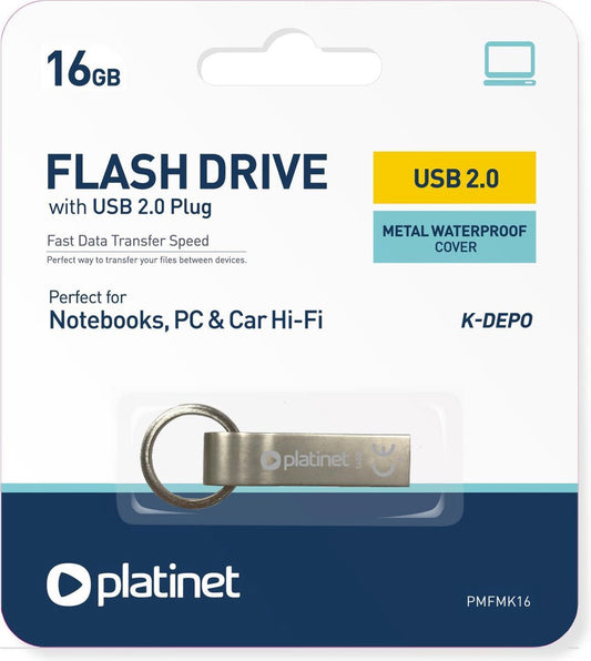 PLATINET PMFMK16 PENDRIVE USB 2.0 K-Depo 16GB USB Geheugenstick METAL - metalen behuizing