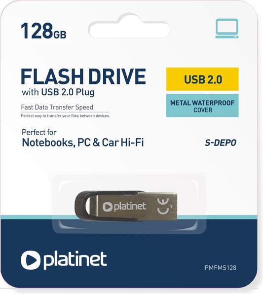 Platinet PMFMS128 PENDRIVE USB 2.0 S-Depo 128GB USB Geheugenstick METAL - metalen behuizing