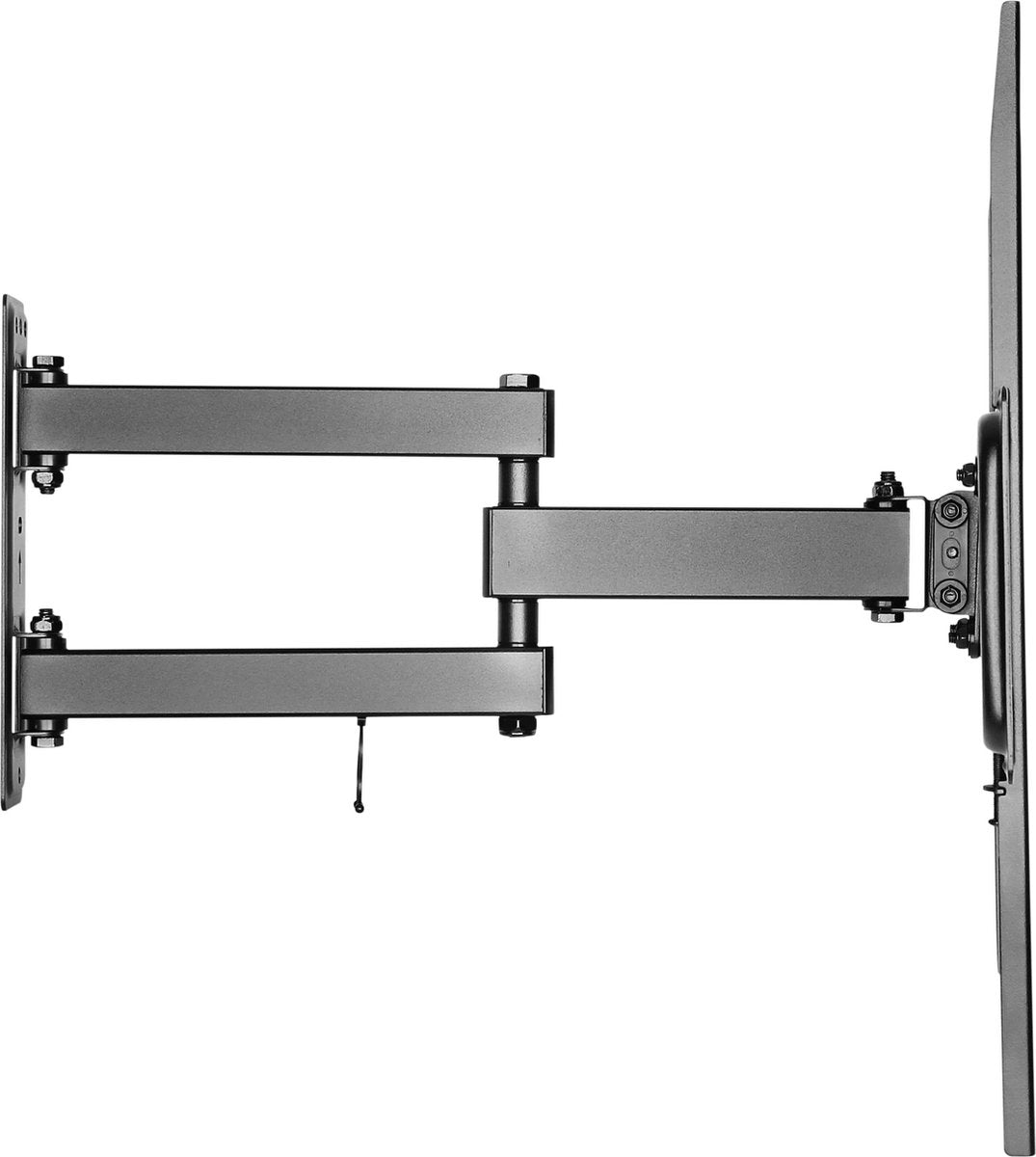 Deltaco ARM-1201, Draaibare Muurbeugel, 3x draaipunten, monitor of TV, Tv-beugel, 37 t/m 70 inch, max. 35kg, kantelbaar, wandbeugel, VESA, gebogen tv, met waterpas - zwart