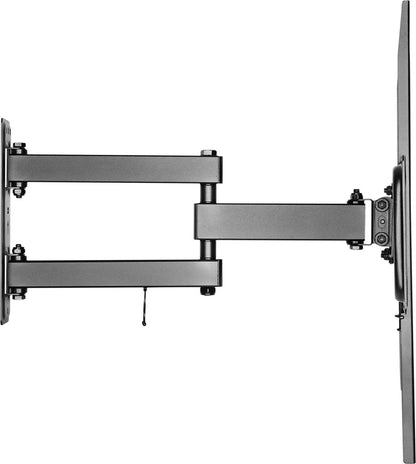 Deltaco ARM-1201, Draaibare Muurbeugel, 3x draaipunten, monitor of TV, Tv-beugel, 37 t/m 70 inch, max. 35kg, kantelbaar, wandbeugel, VESA, gebogen tv, met waterpas - zwart