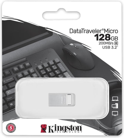 Kingston KING- 4458 DataTraveler micro USB stick - USB 3.2 Gen 1 - 64GB - Silver