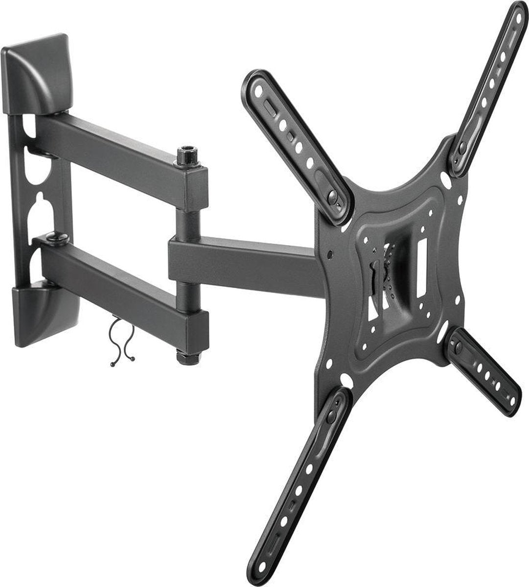 DELTACO OFFICE ARM-0255, Vrij Kantelbaar, draaibaar, TV Beugel, 23"- 55 inch, max. 30 kg, zwart