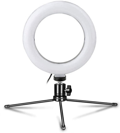 Platinet PMRL6 Ring lamp - Vlogging lichtring 6 inch - Inclusief Tripod - Zwart