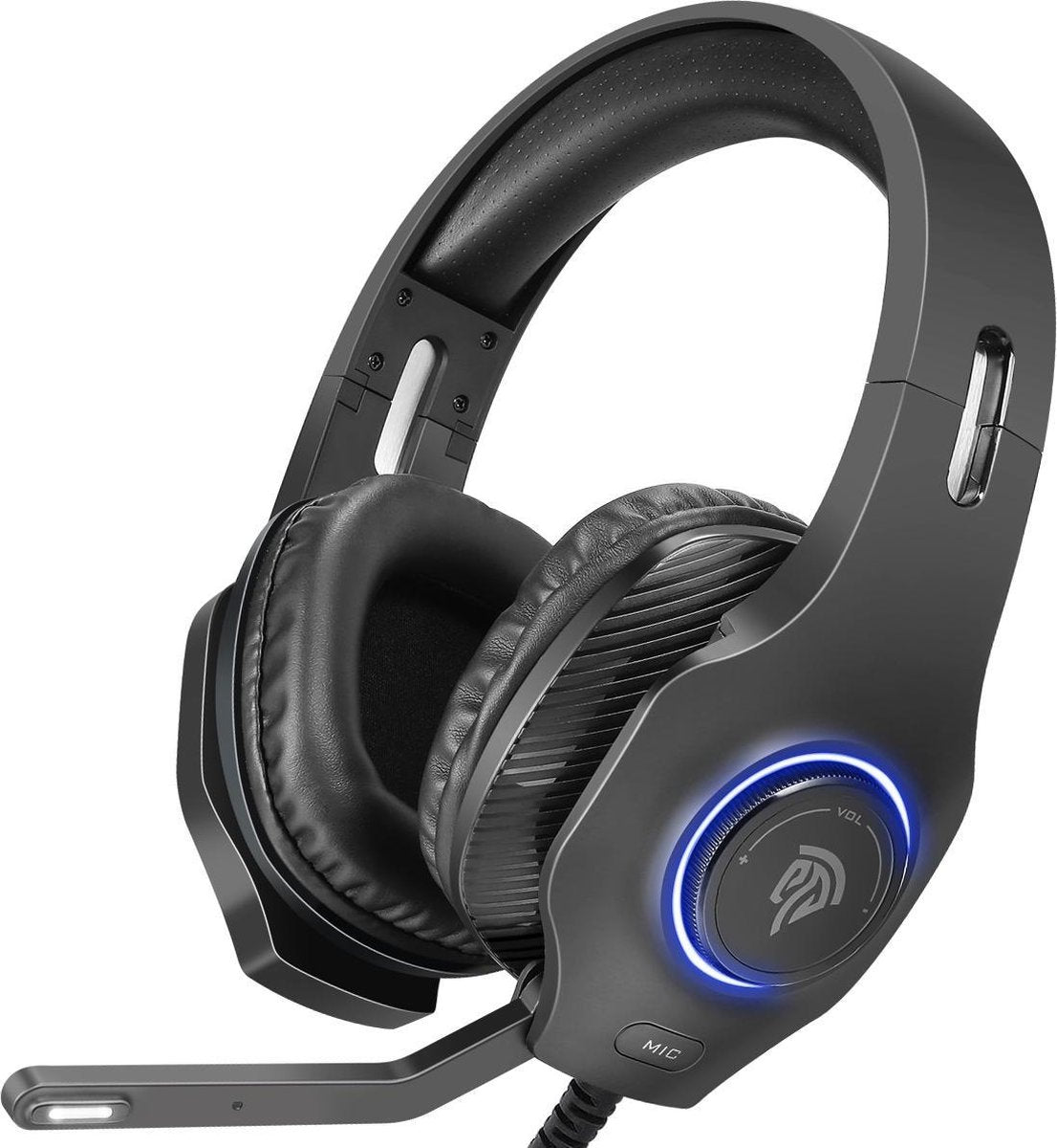 EasySMX VIP-002S Over-ear gaming headset met microfoon en RGB LED verlichting, zwart