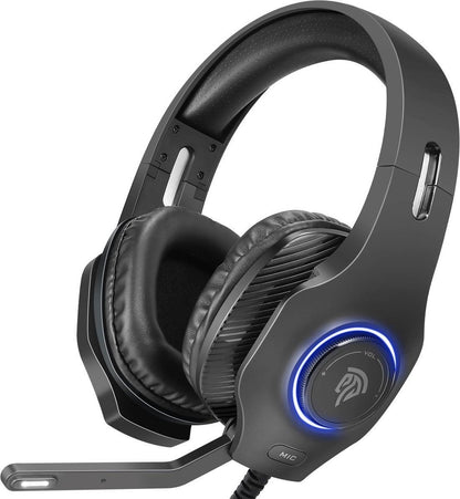 EasySMX VIP-002S Over-ear gaming headset met microfoon en RGB LED verlichting, zwart