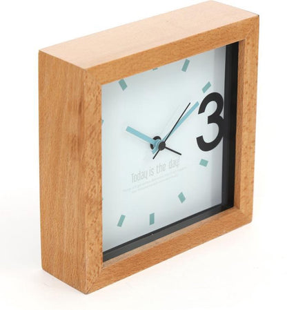 Platinet PZAPR table clock / desk clock April with wooden frame