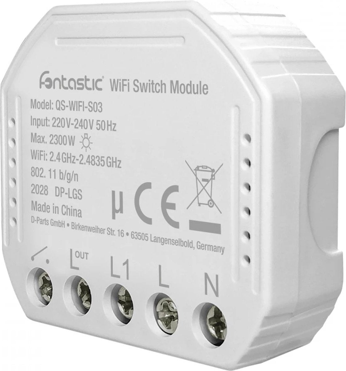 Fontastic 255489 Wi-Fi Slimme schakelaar voor Verlichting/Stopcontacten - Wit