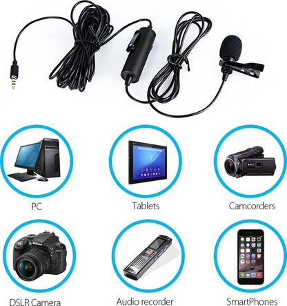 MAONO AU-100, clip-on microfoon, omnidirectionaal o.a. voor DSLR-camera's, camcorders, PC