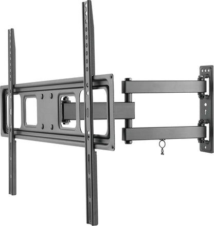 Deltaco ARM-1201, Draaibare Muurbeugel, 3x draaipunten, monitor of TV, Tv-beugel, 37 t/m 70 inch, max. 35kg, kantelbaar, wandbeugel, VESA, gebogen tv, met waterpas - zwart