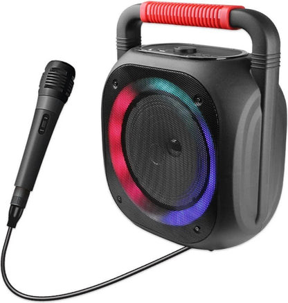 Fontastic - 261817 - Draadloze Partyluidspreker/Karaokeset - Mic & Led-Verlichting - FM-RADIO