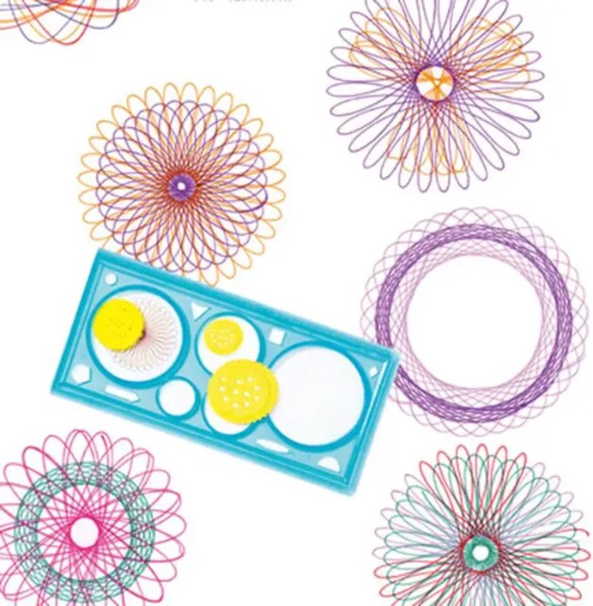 Spirograph - 20cm x 9.9cm- Spirograaf - Radiaaltekeninstrument - Rotatietekeninginstrument - Cirkeltekenmachine - Cyclograaf