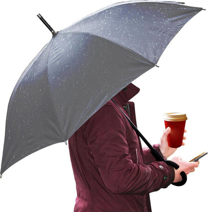 PLATINET PLUCHB Umbrella with C handle semi-automatic polyester black