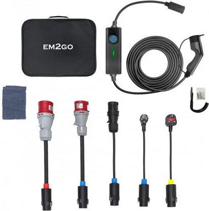 EM2GO EM016ACCAD AC Draagbare Laadstation - Type2 - 230/400V - 16A - IP66 - 6m - Zwart