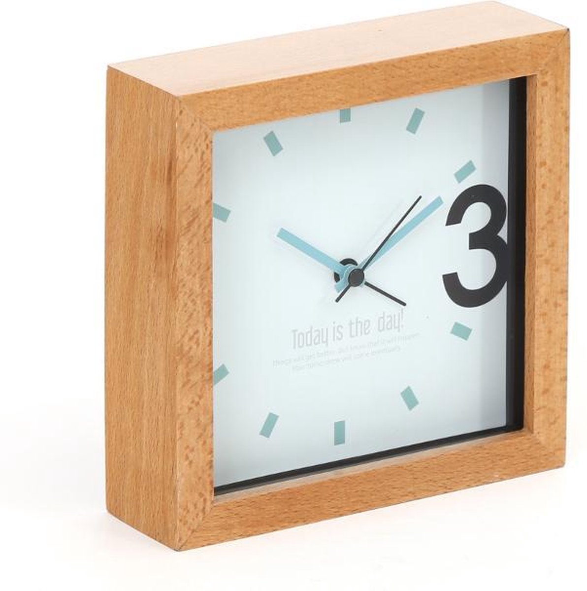 Platinet PZAPR table clock / desk clock April with wooden frame