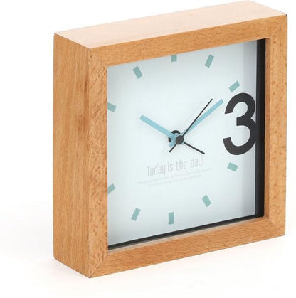 Platinet PZAPR table clock / desk clock April with wooden frame