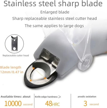 Huisdier nagelknipper - LED lampje - Opvangbakje - Honden nagelknipper - Veilig Knippen - RVS - Wit