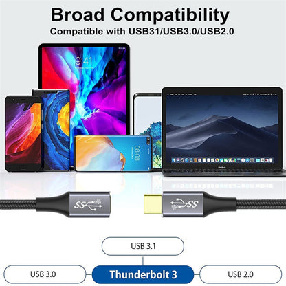 NÖRDIC USBC-N1145 - 3m Supersnelle Usb-c verlengkabel - 5Gb/s - 60W Power Delivery - 4K60Hz - Zwart
