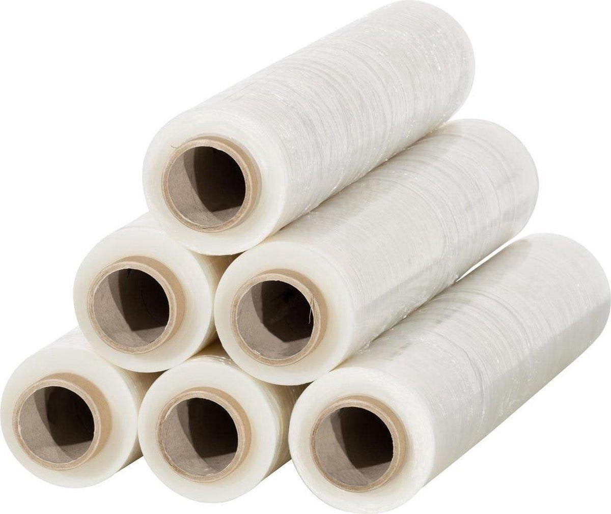 Box of 6 rolls of hand wrapping film - sealing film - stretch film - 50cm -23ym, 300 meters, transparent