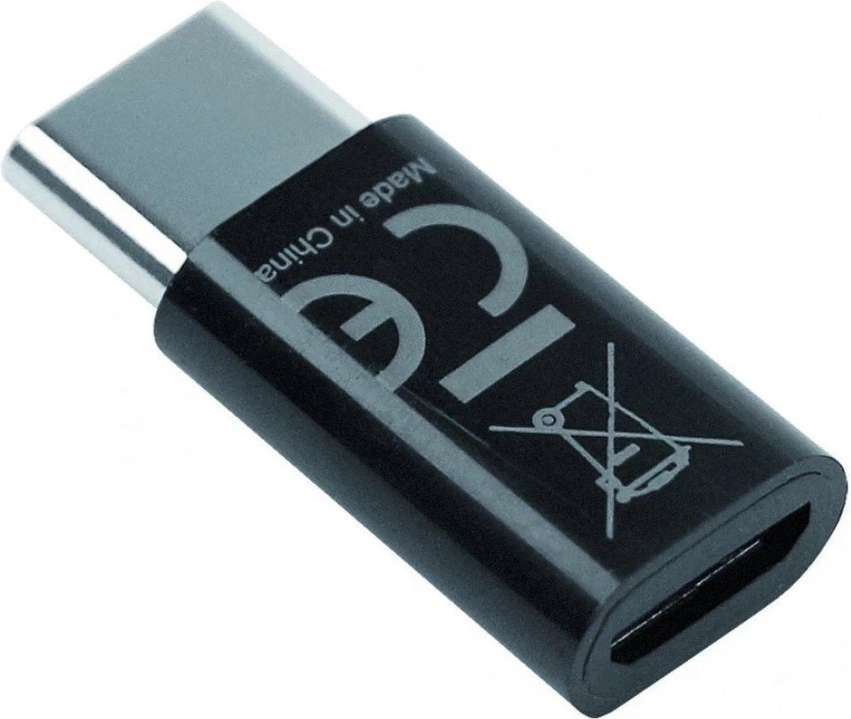 Fontastic 250859 Micro-USB naar USB-C Adapter - Zwart