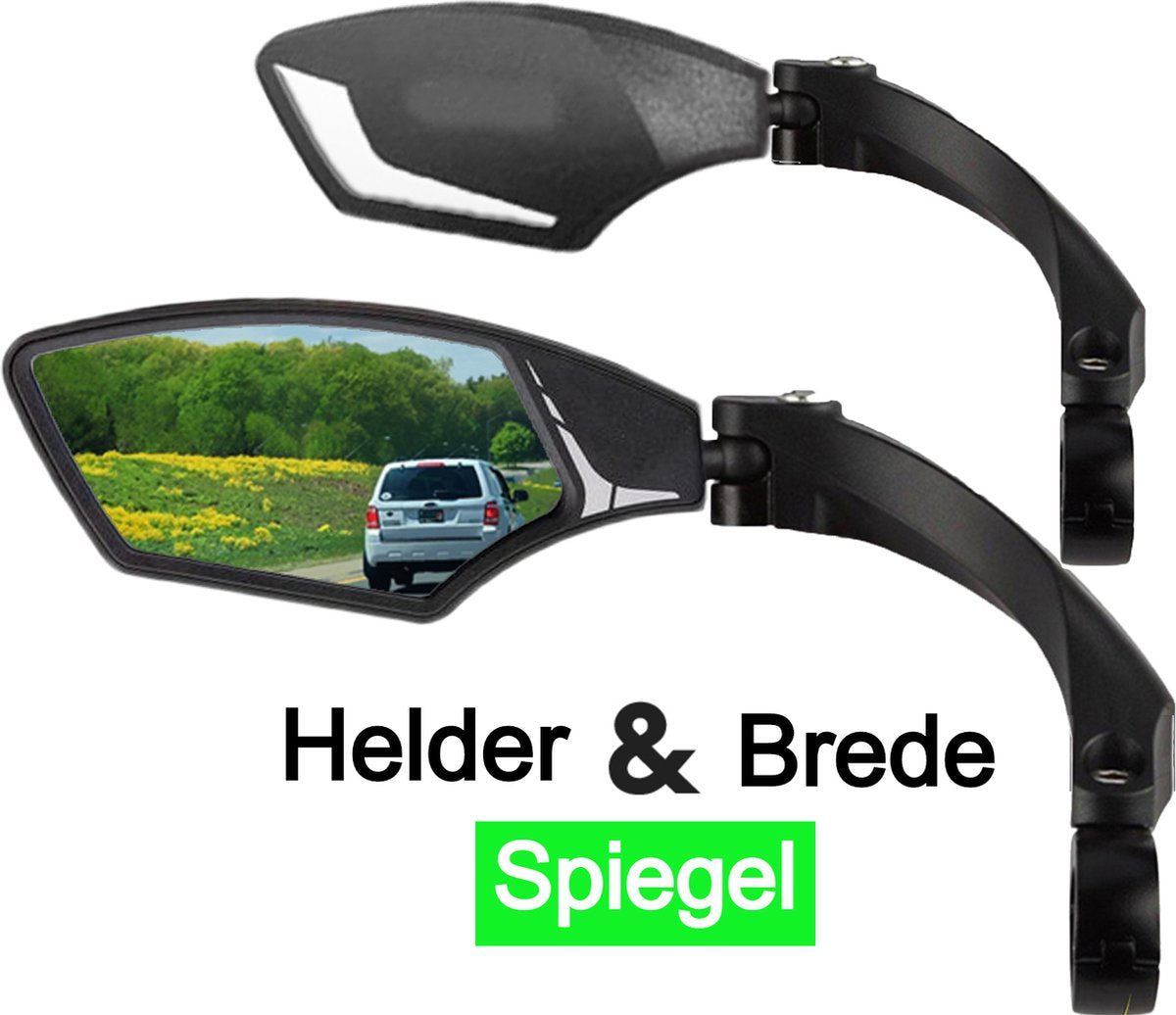Fietsspiegel – Links – Licht Dimmend Glas – Ebike – 360° Verstelbaar