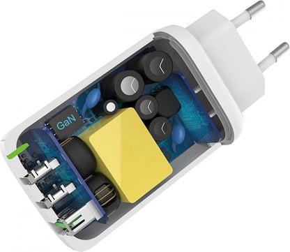 Fontastic 260728 Loose AC Charger USB-A and 2 x Type-C - Fast Charger - 65W - White