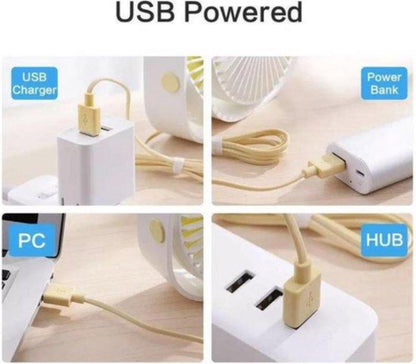 Topk Mini Ventilator - USB Bureauventilator - Stille 360º Tafelventilator - Aircooler - Wit