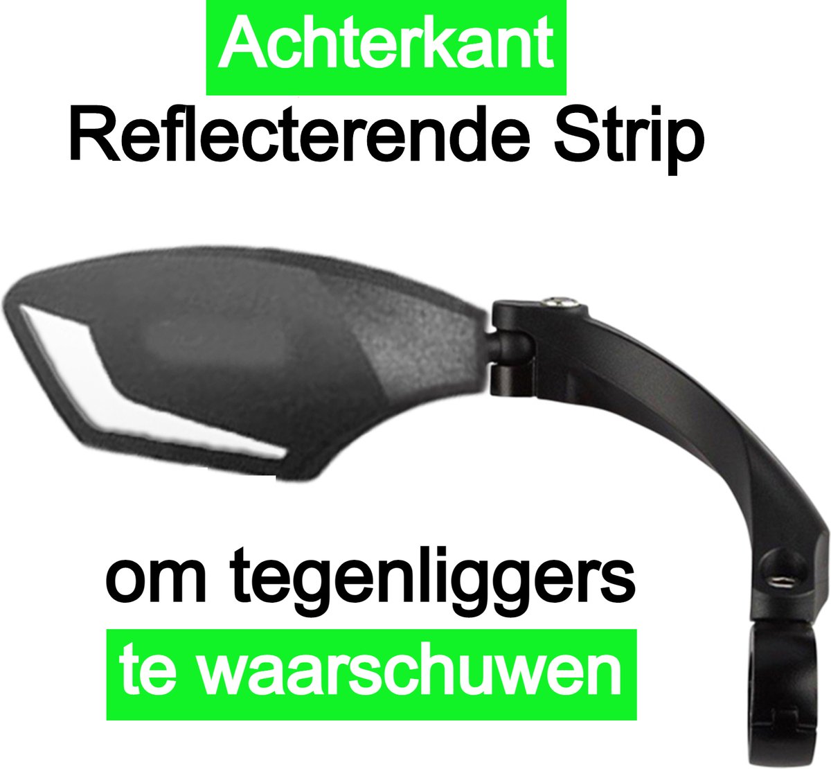 Fietsspiegel – Links – Licht Dimmend Glas – Ebike – 360° Verstelbaar