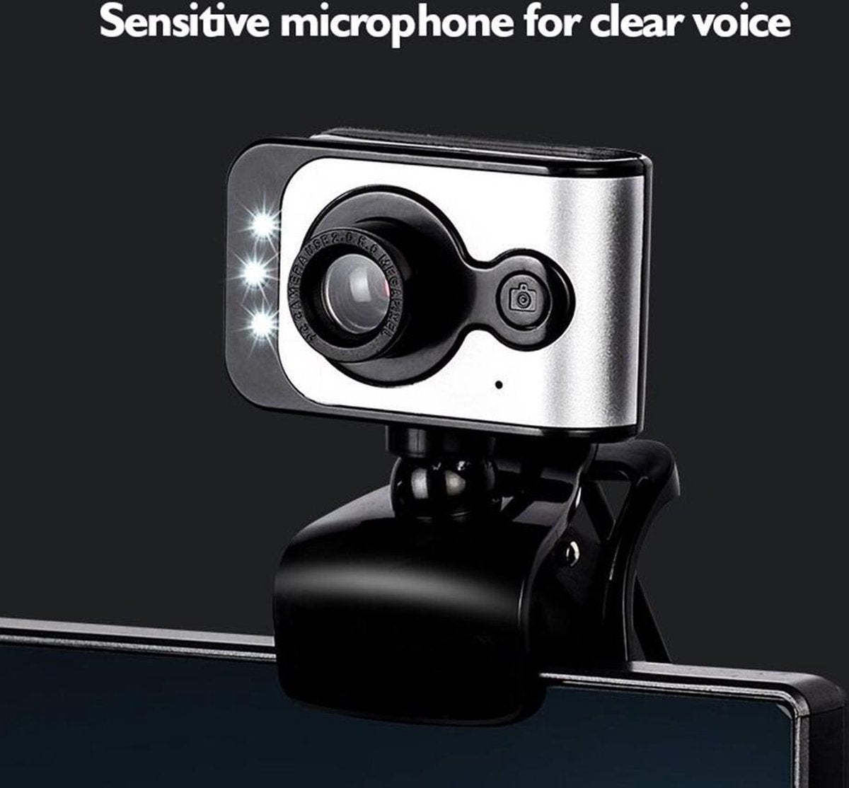 NUOXI EC-C100, Mini camera, USB webcam with microphone for PC, laptop, Web camera HD 480p, black/gray