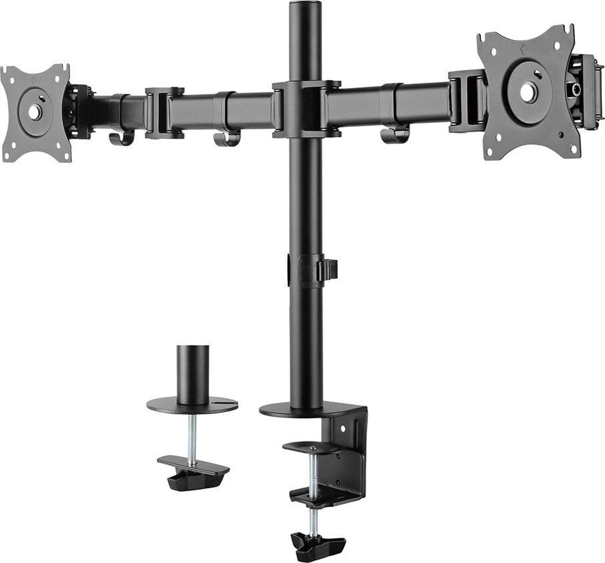 Deltaco ARM-0300 flat panel desk mount 68.6 cm (27") Clamp/grommet Black