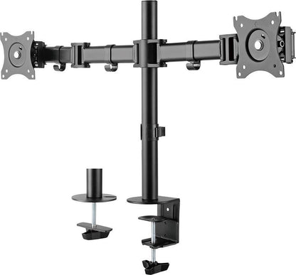 Deltaco ARM-0300 flat panel desk mount 68.6 cm (27") Clamp/grommet Black