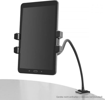 Fontastic 262500 Universal Floor Stand for Tablet - Gooseneck - Height Adjustable - 360° Rotatable - 4.7 -12.9" - Black