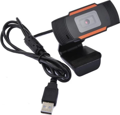 Full HD Webcam met Microfoon - Webcam voor PC - Webcamera - Vergaderen - Werk & Thuis - School - USB - Windows & Mac - Zwart & Oranje