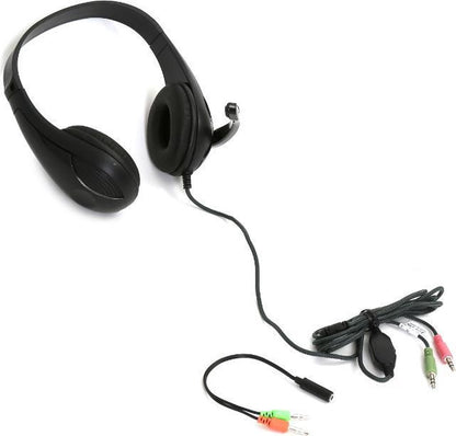 Platinet FH4008B - Stereo Headset - Zachte Oorschelpen - Lange kabel - Met Microfoon - Zwart