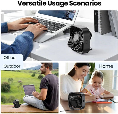 Topk Mini ventilator - USB bureau ventilator - Tafelventilator – Aircooler - 360º - Zwart