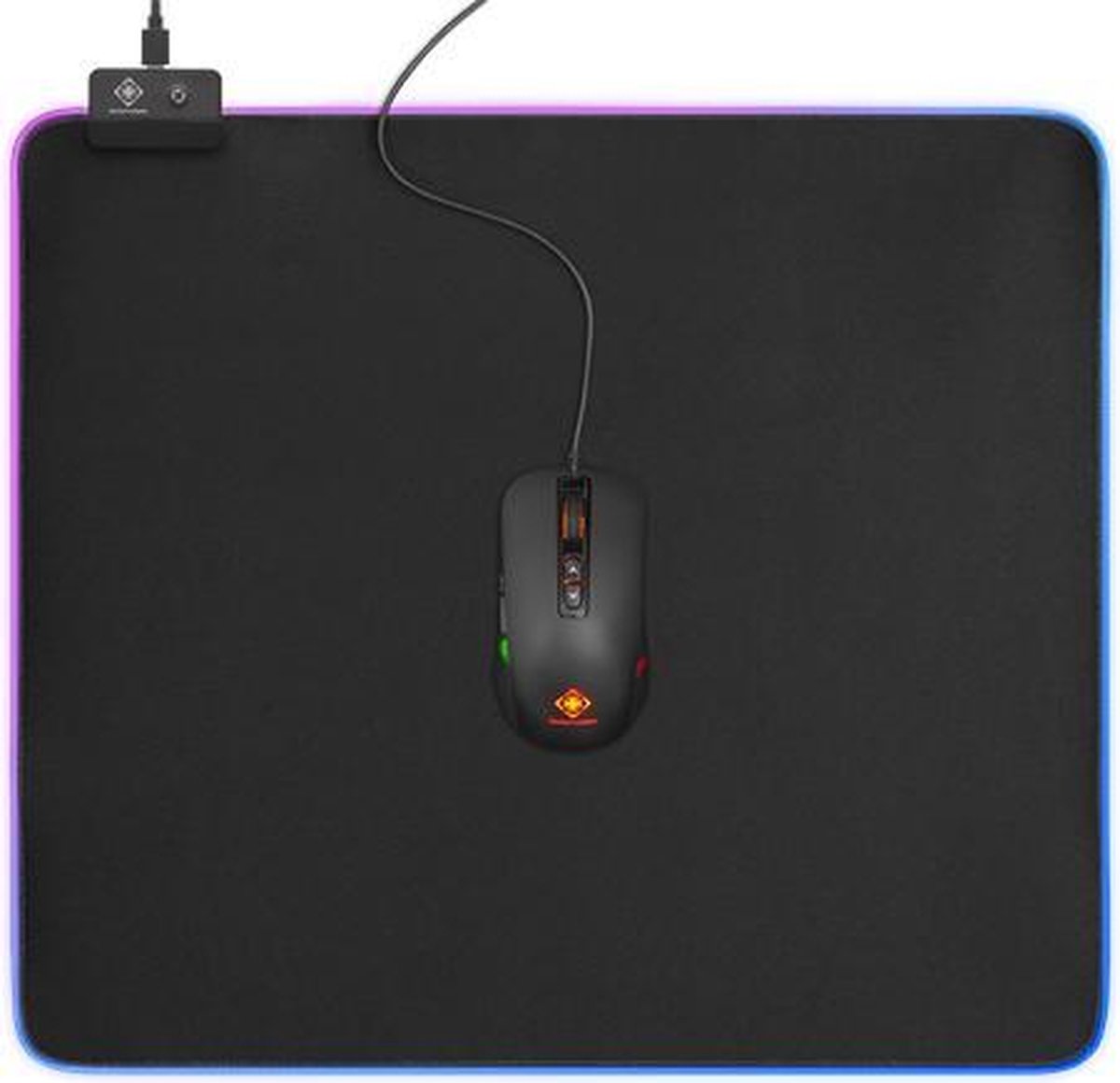 DELTACO GAM-078 - Gaming Muismat XL - RGB Gaming Muismat XL (450x400x4 mm)
