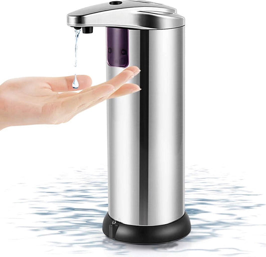 Platinet PHS250 Automatische RVS Zeepdispenser - No Touch Zeep Dispenser met Sensor - 250ml inhoud - Ook geschikt voor desinfecterende vloeistoffen - RVS-Zilver
