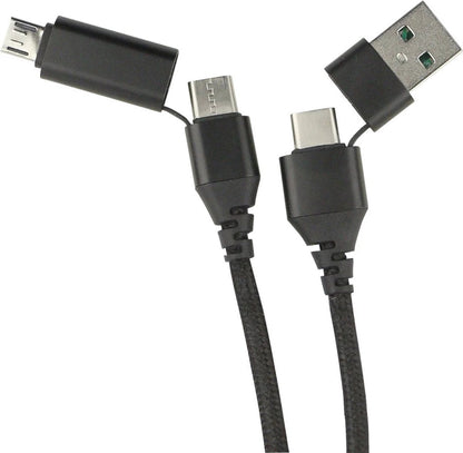 Fontastic 252020 USB-C to USB-C multi cable - USB-A, Micro-USB - 1.2m - Black