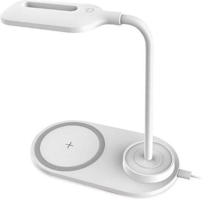 PLATINET PDL1930W LED bureaulamp 5W met ingebouwde 5W Qi draadloze oplader Wit