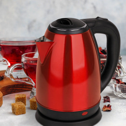Omega OEK802 Waterkoker - 1500Watt, 1,8liter, roestvrij staal met glazen kan - kabel opbergplek, kabel 70cm